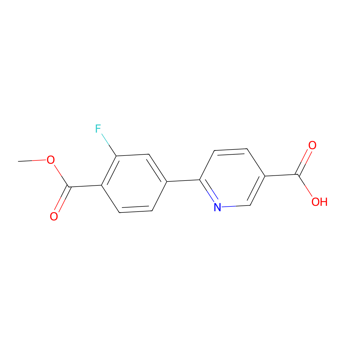 6-(3-Fluoro-4-methoxycarbonylphenyl)nicotinic acid molecular structure, CAS 1261960-23-9