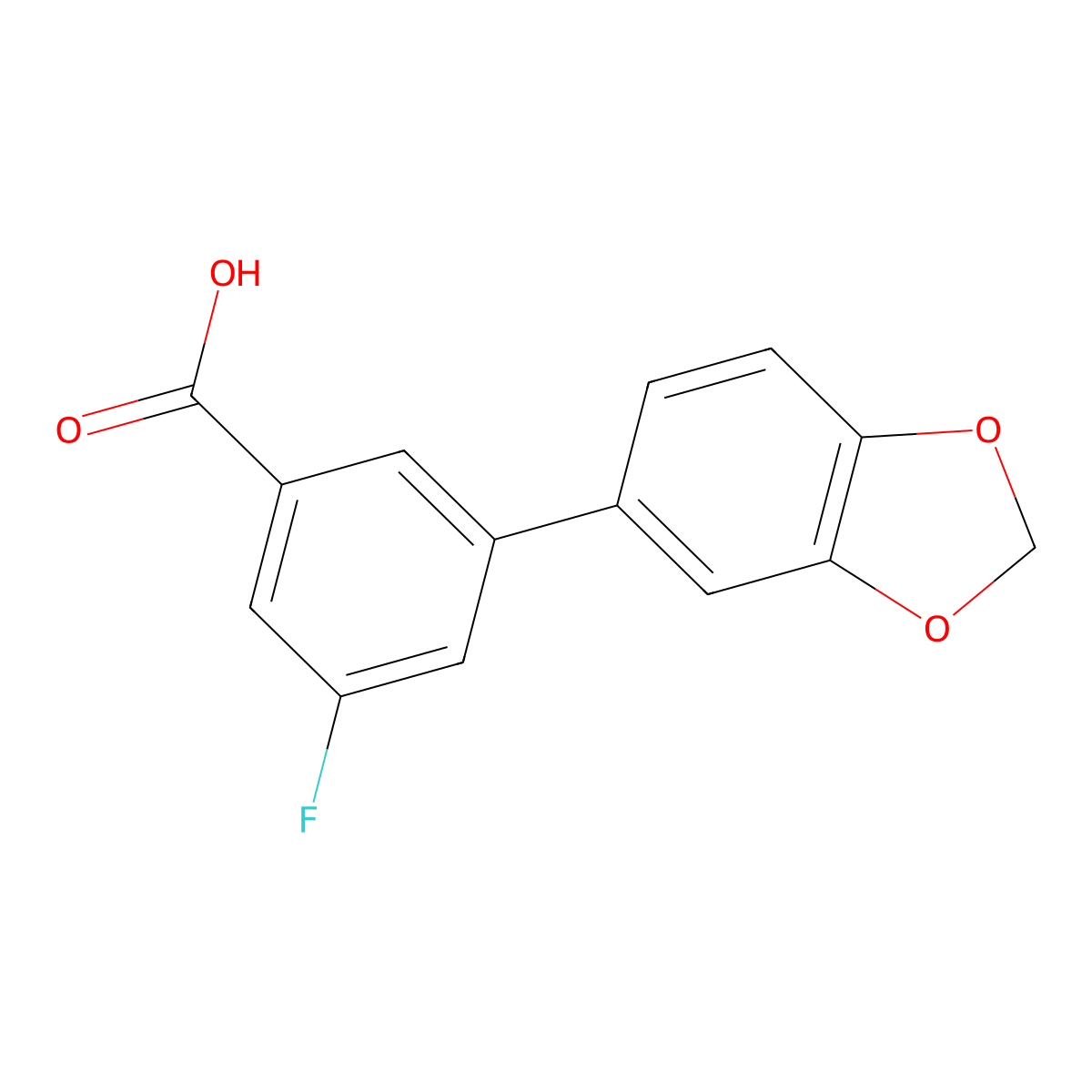 5-Fluoro-3-(3,4-methylenedioxyphenyl)benzoic acid molecular structure, CAS 1261960-43-3