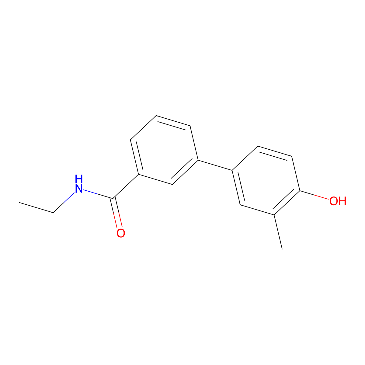 4-[3-(N-Ethylaminocarbonyl)phenyl]-2-methylphenol molecular structure, CAS 1261960-68-2