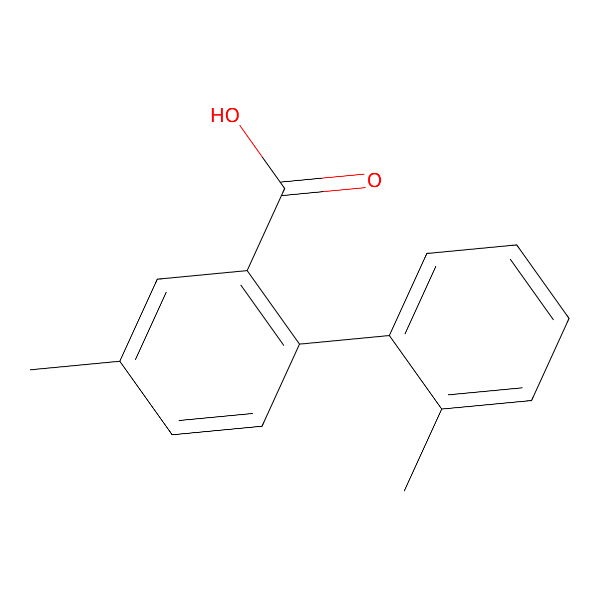 2-(2-Methylphenyl)-5-methylbenzoic acid molecular structure, CAS 1261960-76-2