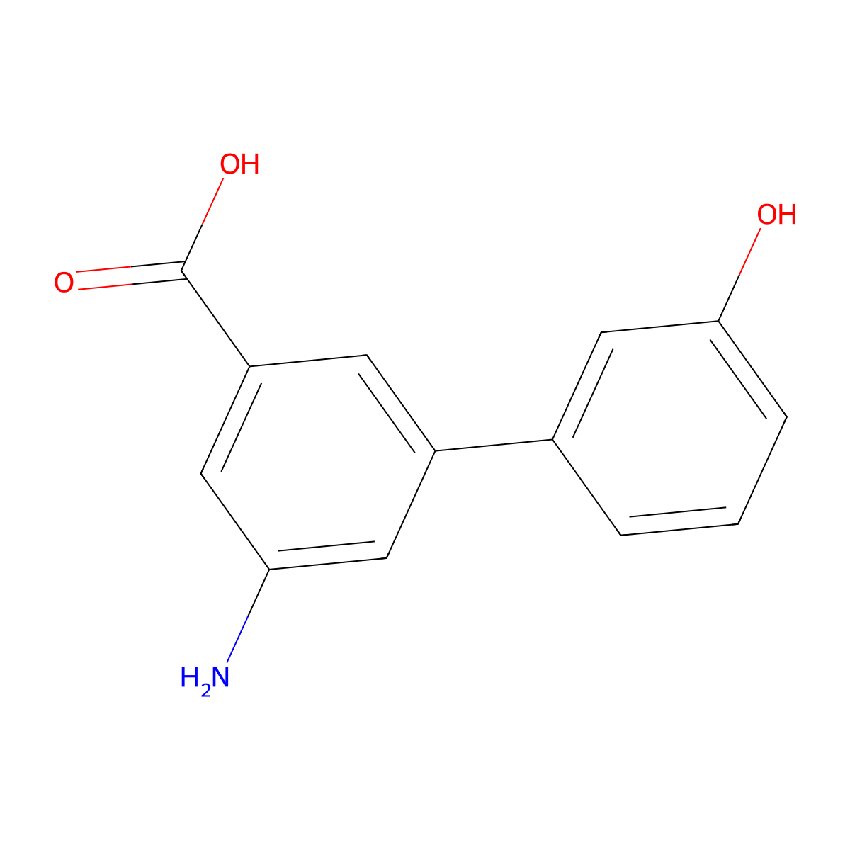 3-Amino-5-(3-hydroxyphenyl)benzoic acid molecular structure, CAS 1261960-83-1