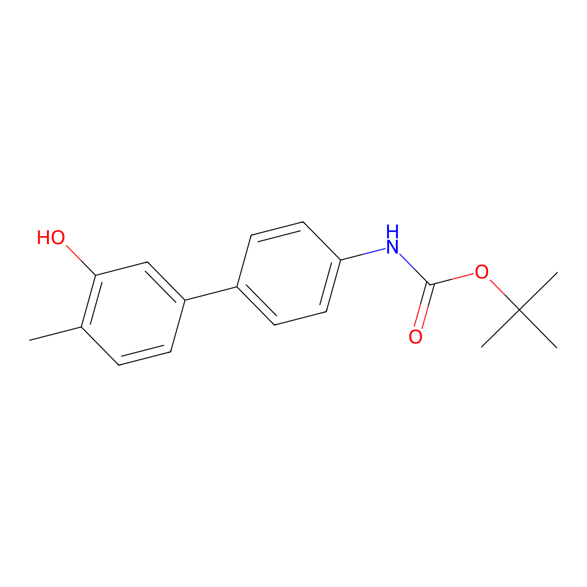 5-(4-BOC-Aminophenyl)-2-methylphenol molecular structure, CAS 1261960-84-2