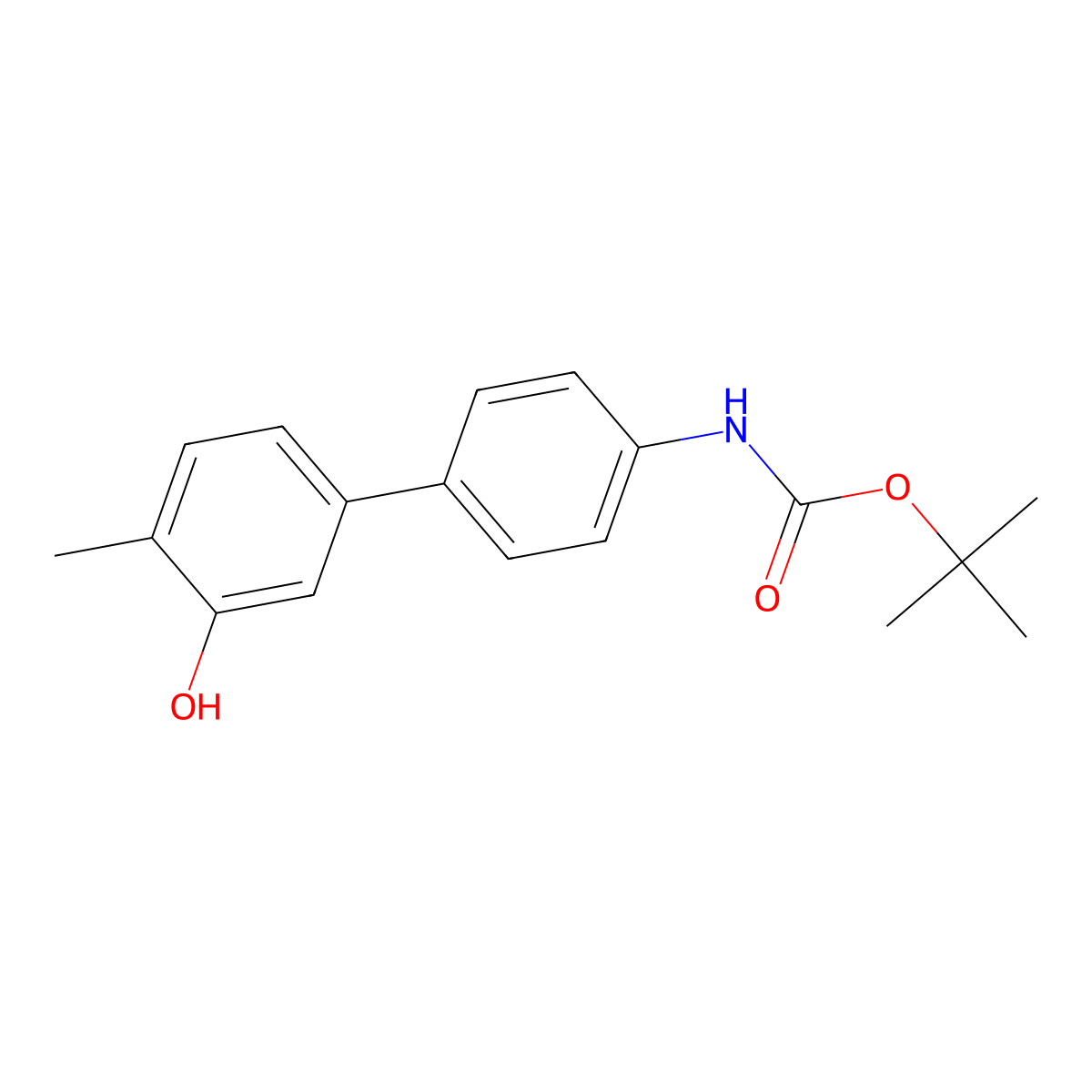 5-(4-BOC-Aminophenyl)-2-methylphenol molecular structure, CAS 1261960-84-2