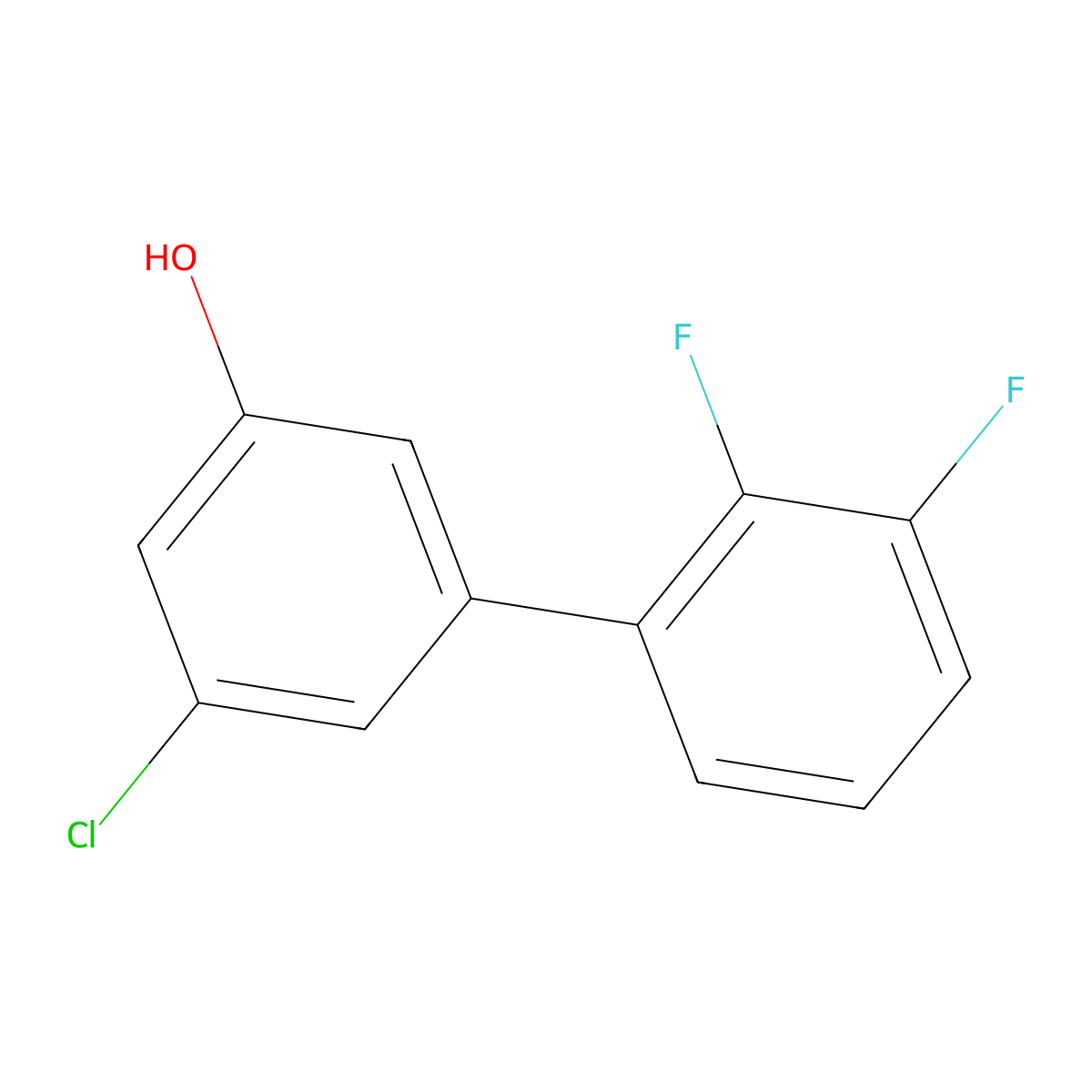 3-Chloro-5-(2,3-difluorophenyl)phenol molecular structure, CAS 1261960-95-5