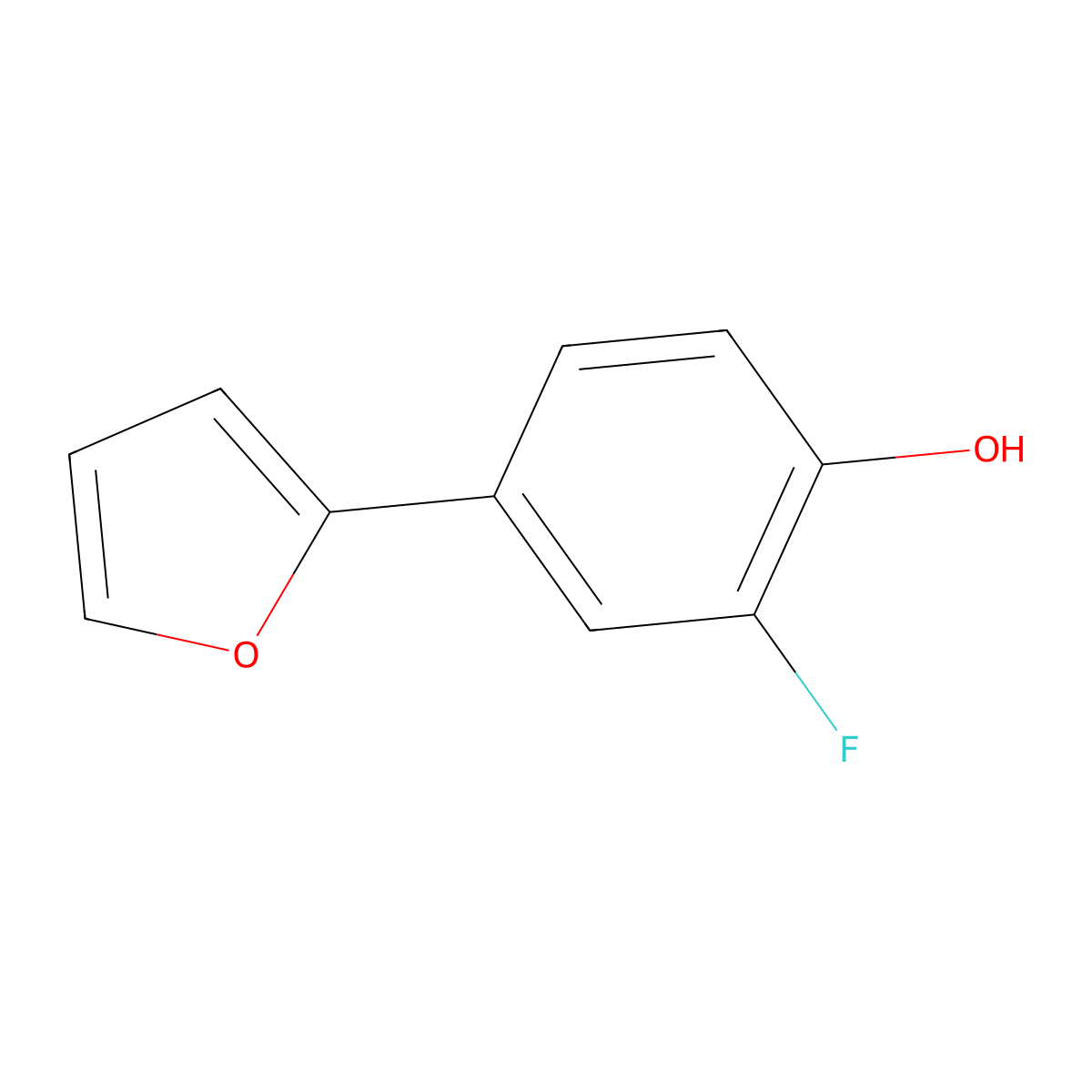 2-Fluoro-4-(furan-2-YL)phenol molecular structure, CAS 1261960-98-8