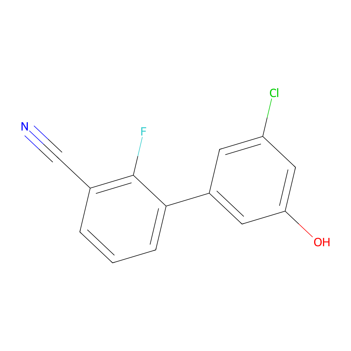 3-Chloro-5-(3-cyano-2-fluorophenyl)phenol molecular structure, CAS 1261960-99-9