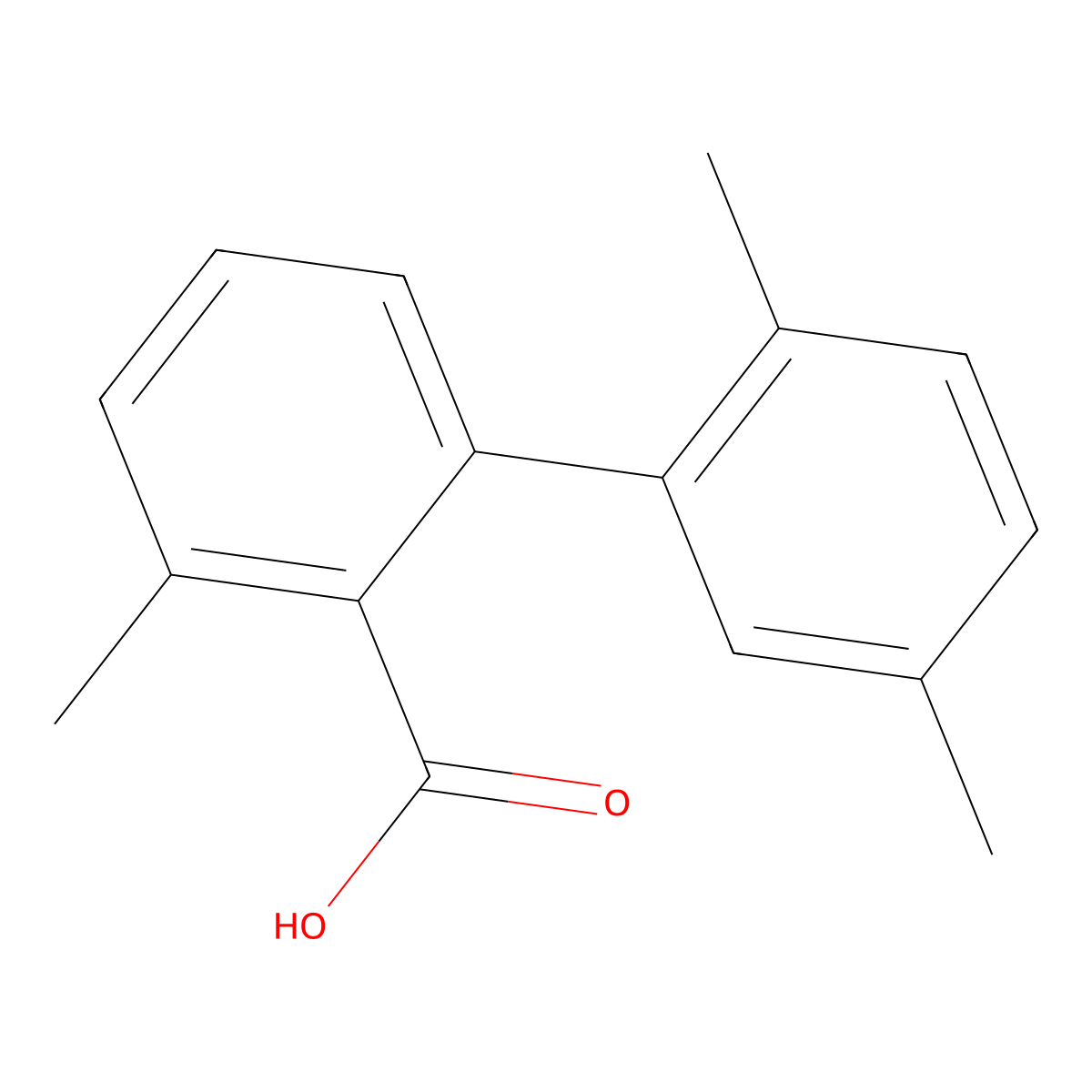 2-(2,5-Dimethylphenyl)-6-methylbenzoic acid molecular structure, CAS 1261961-02-7