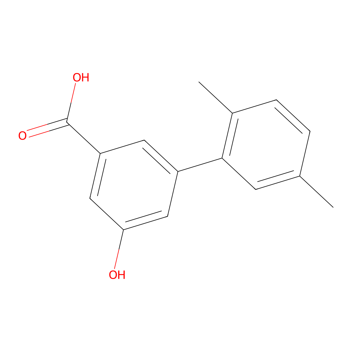 3-(2,5-Dimethylphenyl)-5-hydroxybenzoic acid molecular structure, CAS 1261961-08-3