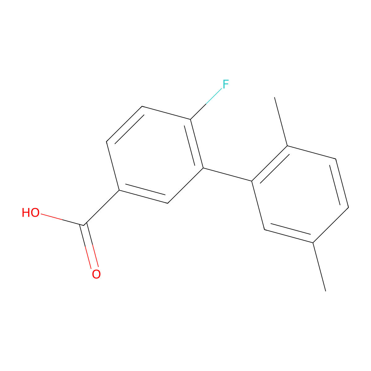 3-(2,5-Dimethylphenyl)-4-fluorobenzoic acid molecular structure, CAS 1261961-12-9
