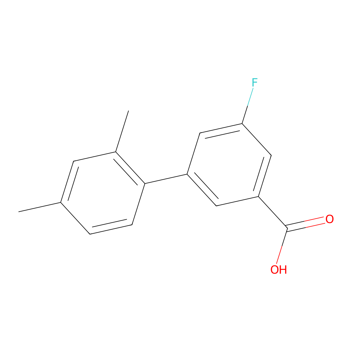 3-(2,4-Dimethylphenyl)-5-fluorobenzoic acid molecular structure, CAS 1261961-21-0