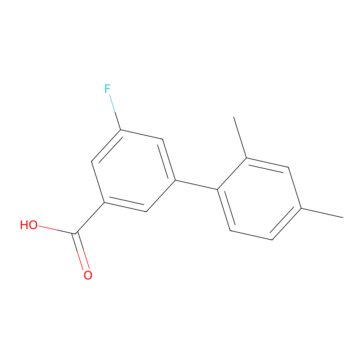 3-(2,4-Dimethylphenyl)-5-fluorobenzoic acid molecular structure, CAS 1261961-21-0