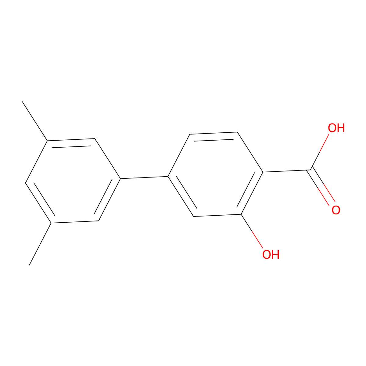 4-(3,5-Dimethylphenyl)-2-hydroxybenzoic acid molecular structure, CAS 1261961-26-5