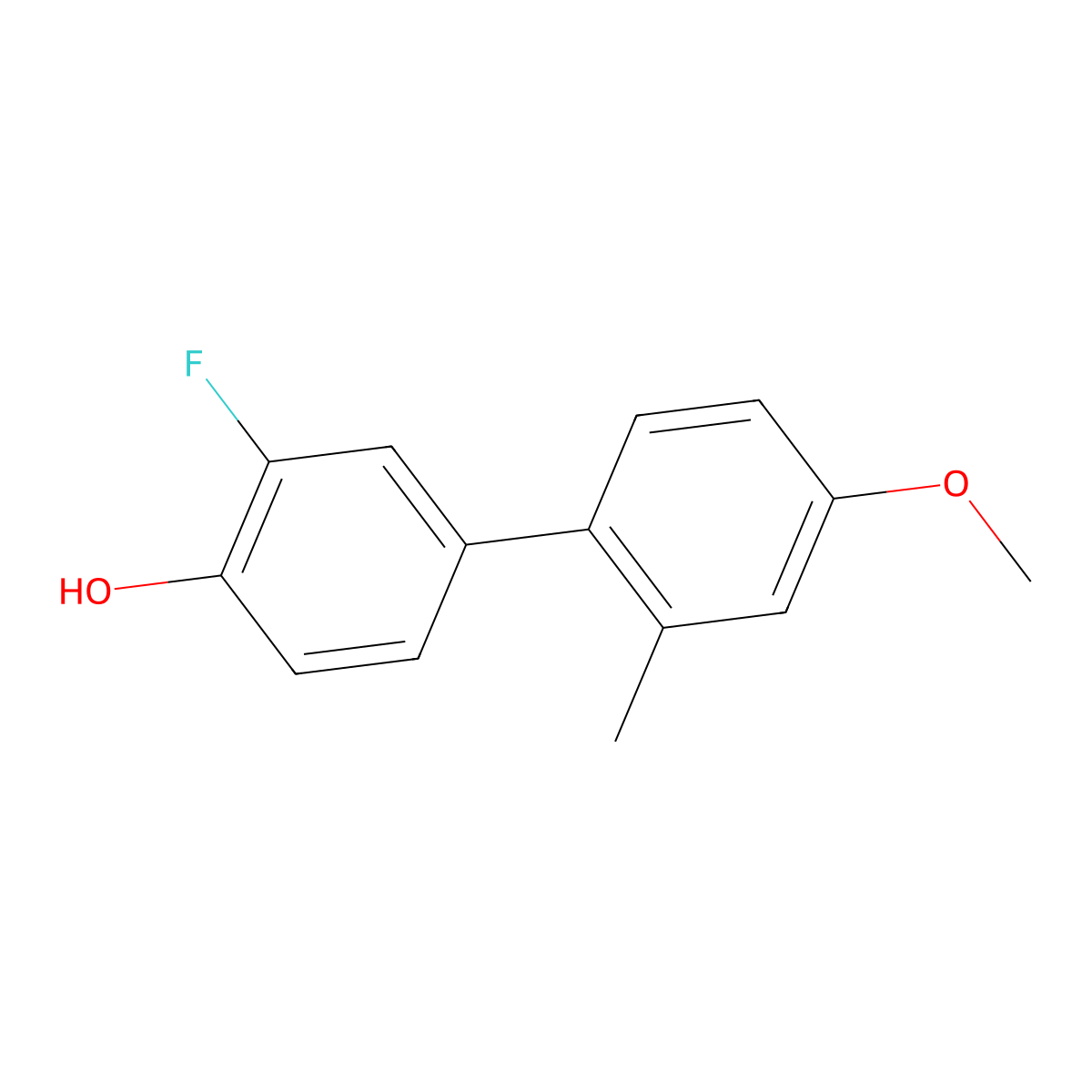 2-Fluoro-4-(4-methoxy-2-methylphenyl)phenol molecular structure, CAS 1261961-30-1