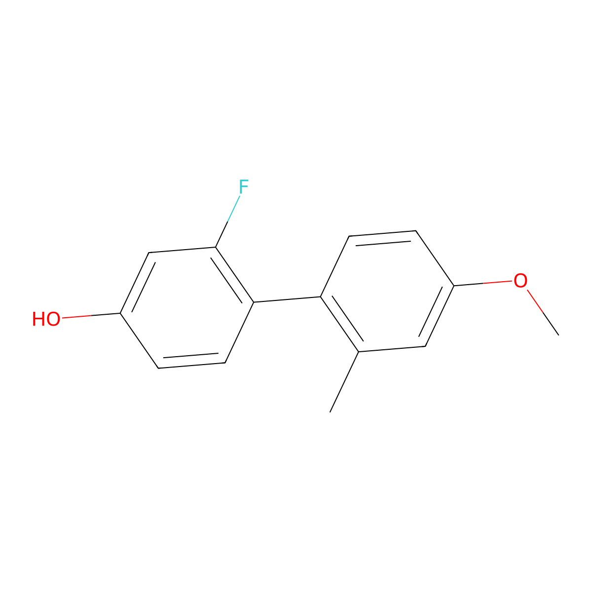 3-Fluoro-4-(4-methoxy-2-methylphenyl)phenol molecular structure, CAS 1261961-33-4