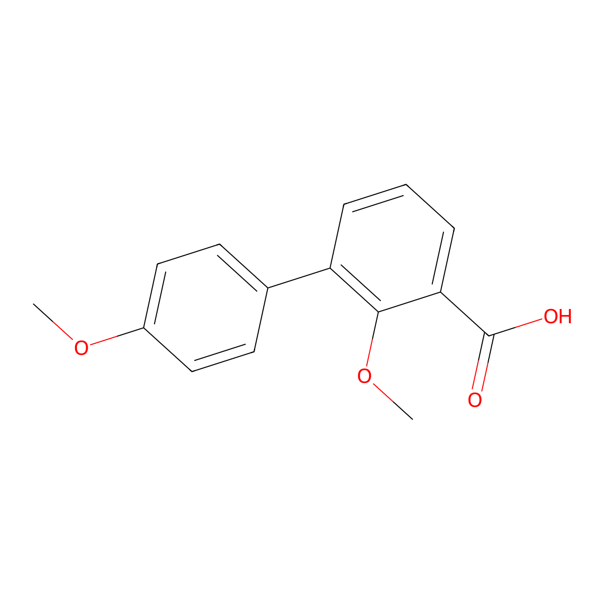 2-Methoxy-3-(4-methoxyphenyl)benzoic acid molecular structure, CAS 1261961-35-6