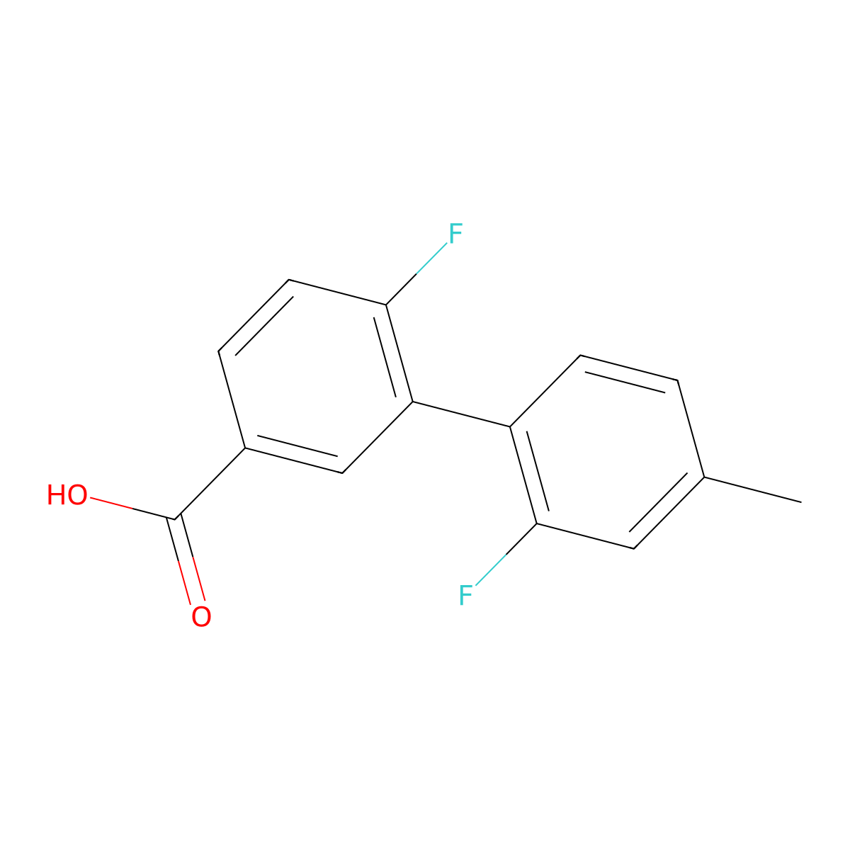 4-Fluoro-3-(2-fluoro-4-methylphenyl)benzoic acid molecular structure, CAS 1261961-39-0