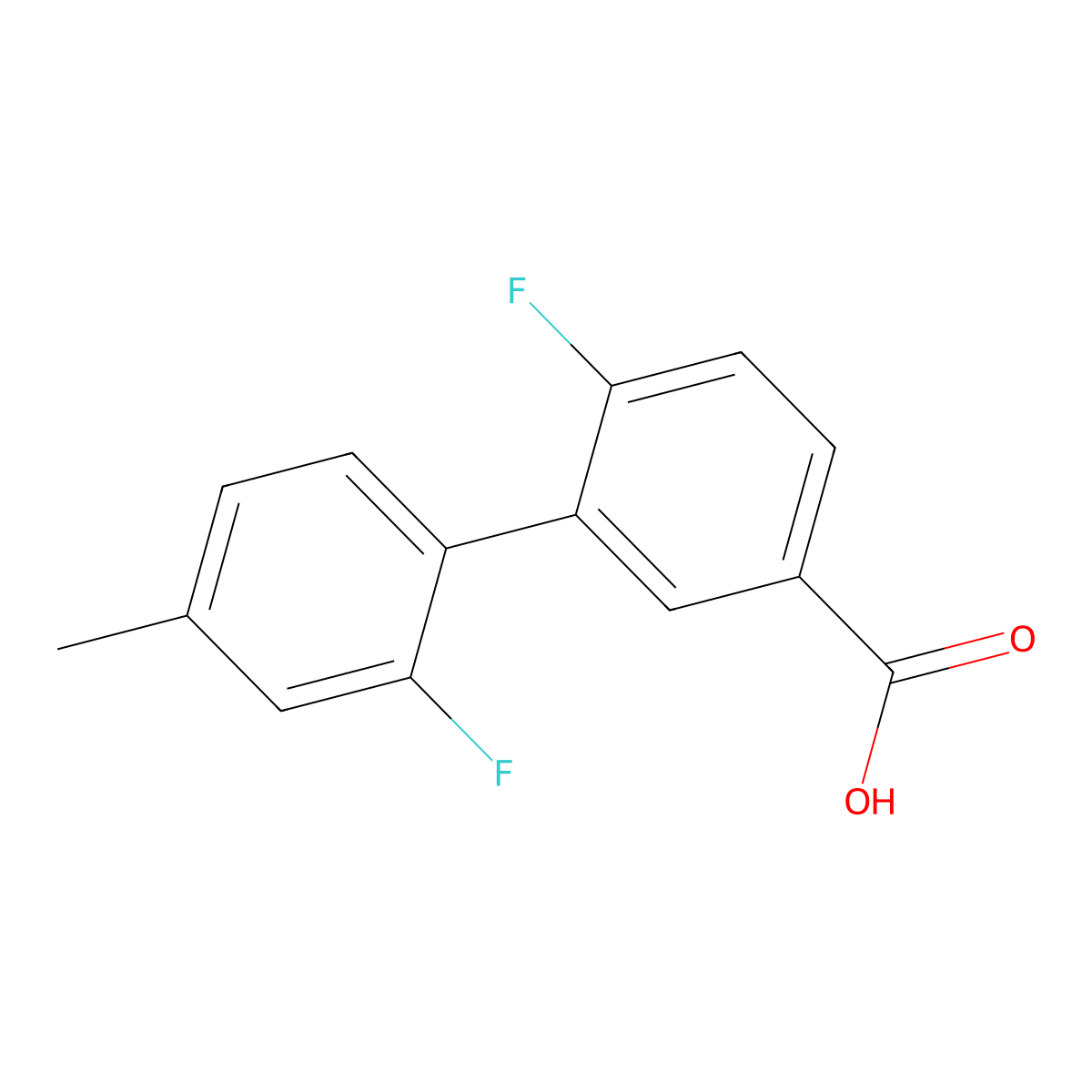 4-Fluoro-3-(2-fluoro-4-methylphenyl)benzoic acid molecular structure, CAS 1261961-39-0