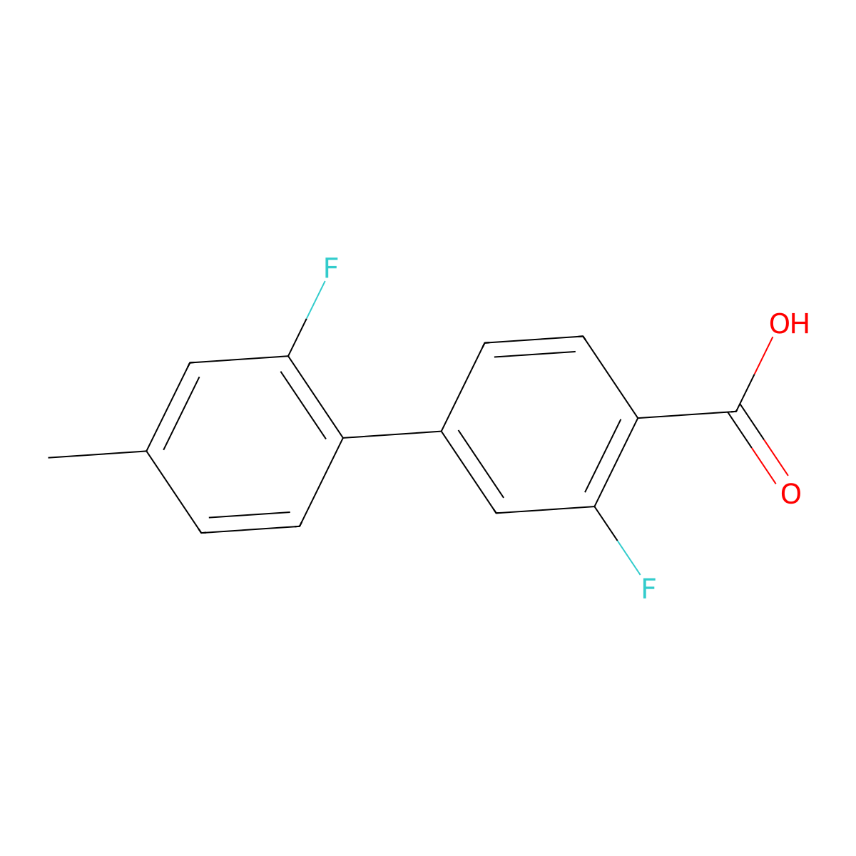 2-Fluoro-4-(2-fluoro-4-methylphenyl)benzoic acid molecular structure, CAS 1261961-40-3