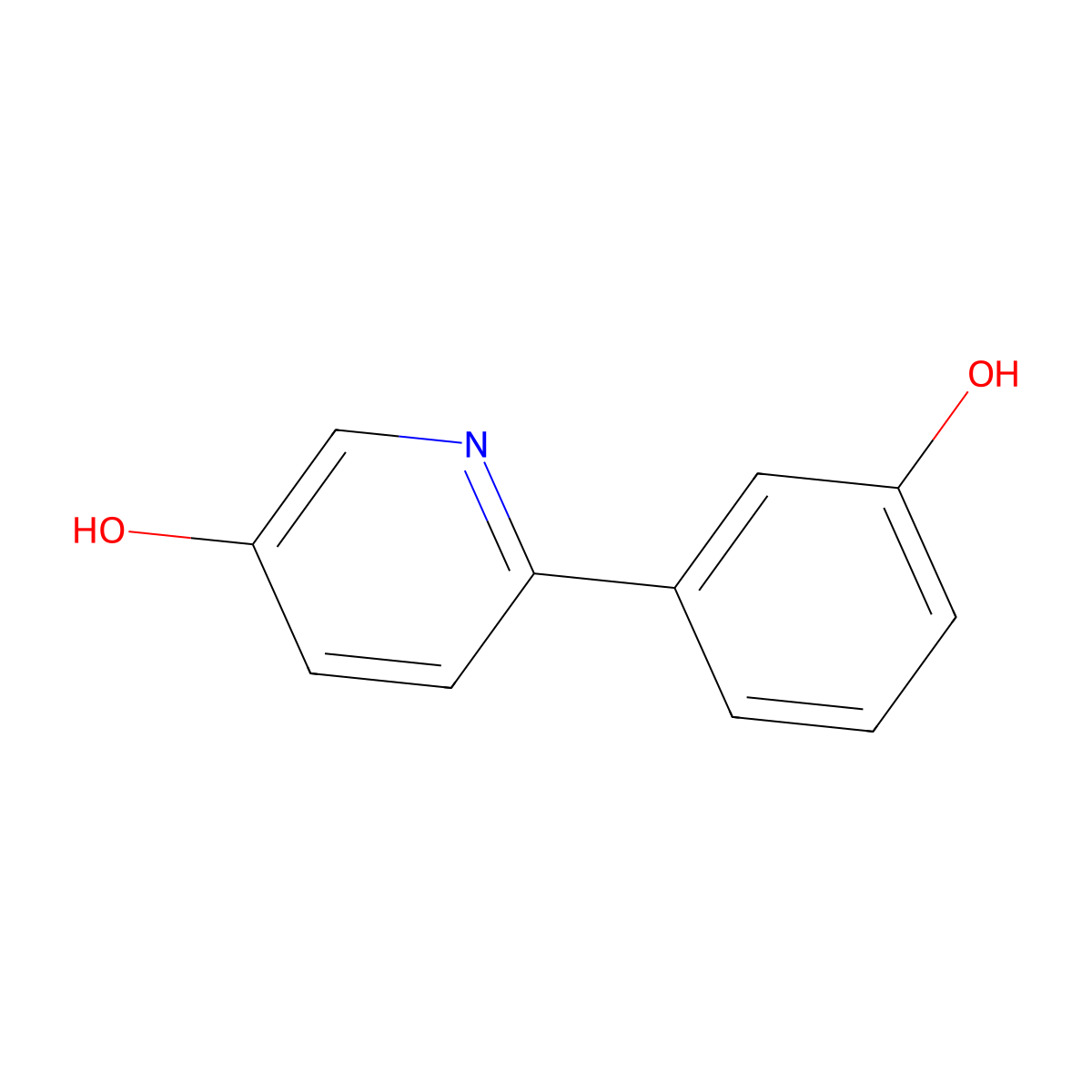 6-(3-Hydroxyphenyl)pyridin-3-ol molecular structure, CAS 1261961-44-7