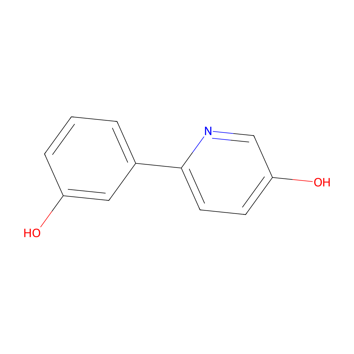 6-(3-Hydroxyphenyl)pyridin-3-ol molecular structure, CAS 1261961-44-7
