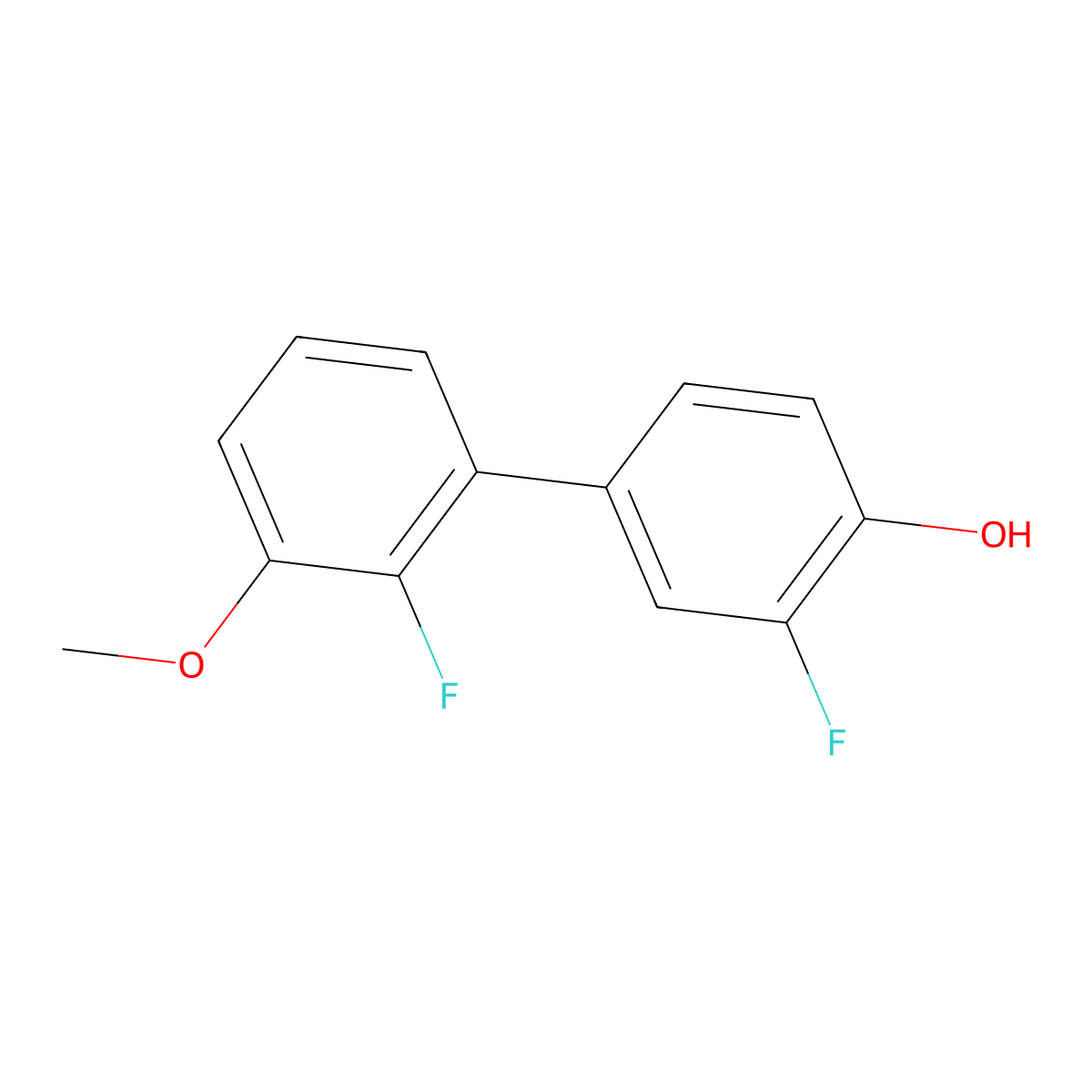 2-Fluoro-4-(2-fluoro-3-methoxyphenyl)phenol molecular structure, CAS 1261961-46-9