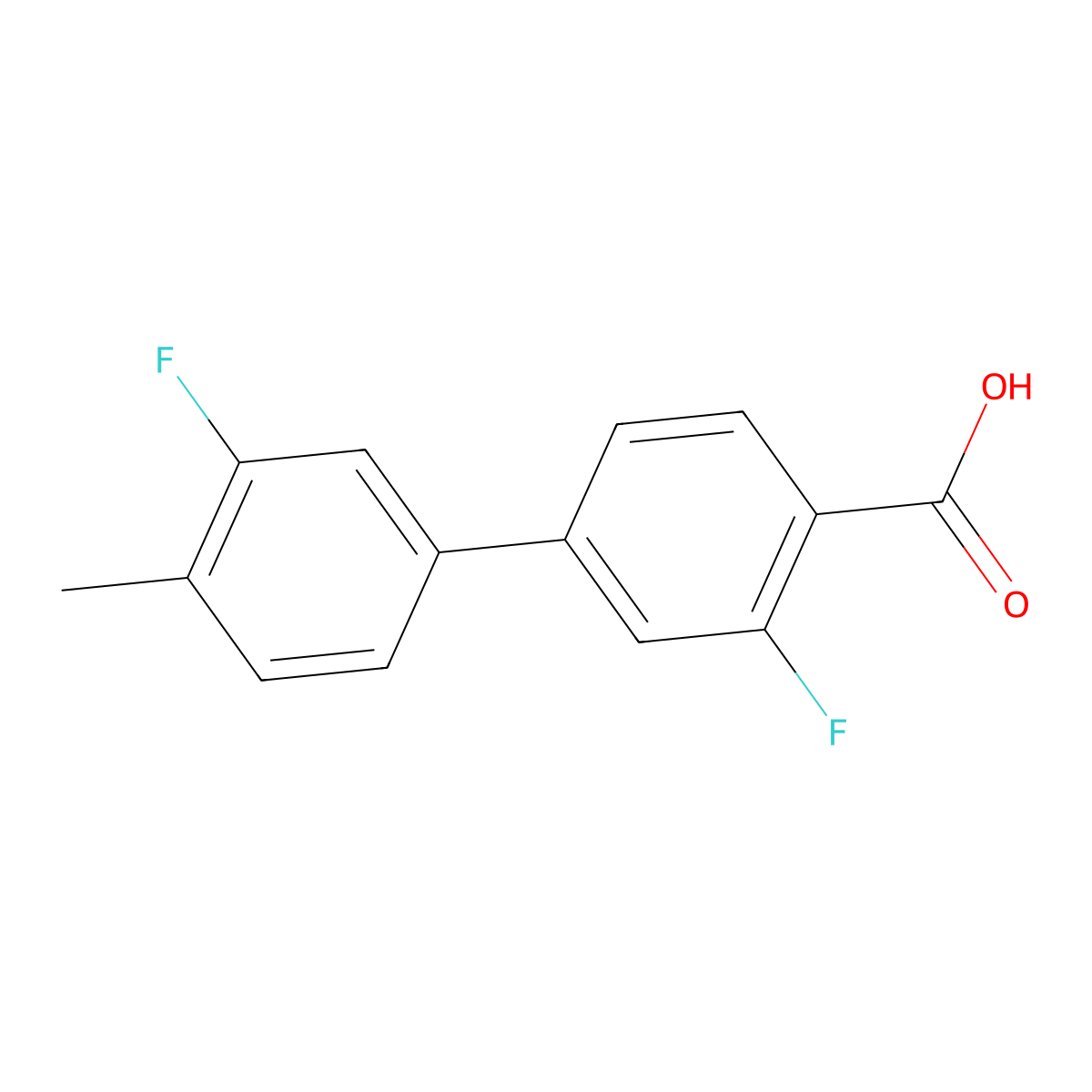 2-Fluoro-4-(3-fluoro-4-methylphenyl)benzoic acid molecular structure, CAS 1261961-48-1