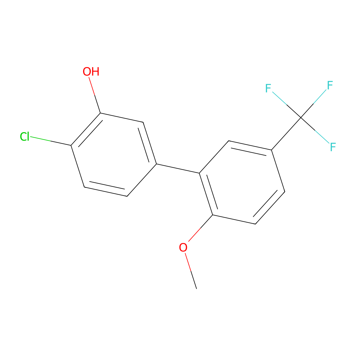4-Chloro-2'-methoxy-5'-(trifluoromethyl)[1,1'-biphenyl]-3-ol molecular structure, CAS 1261961-50-5