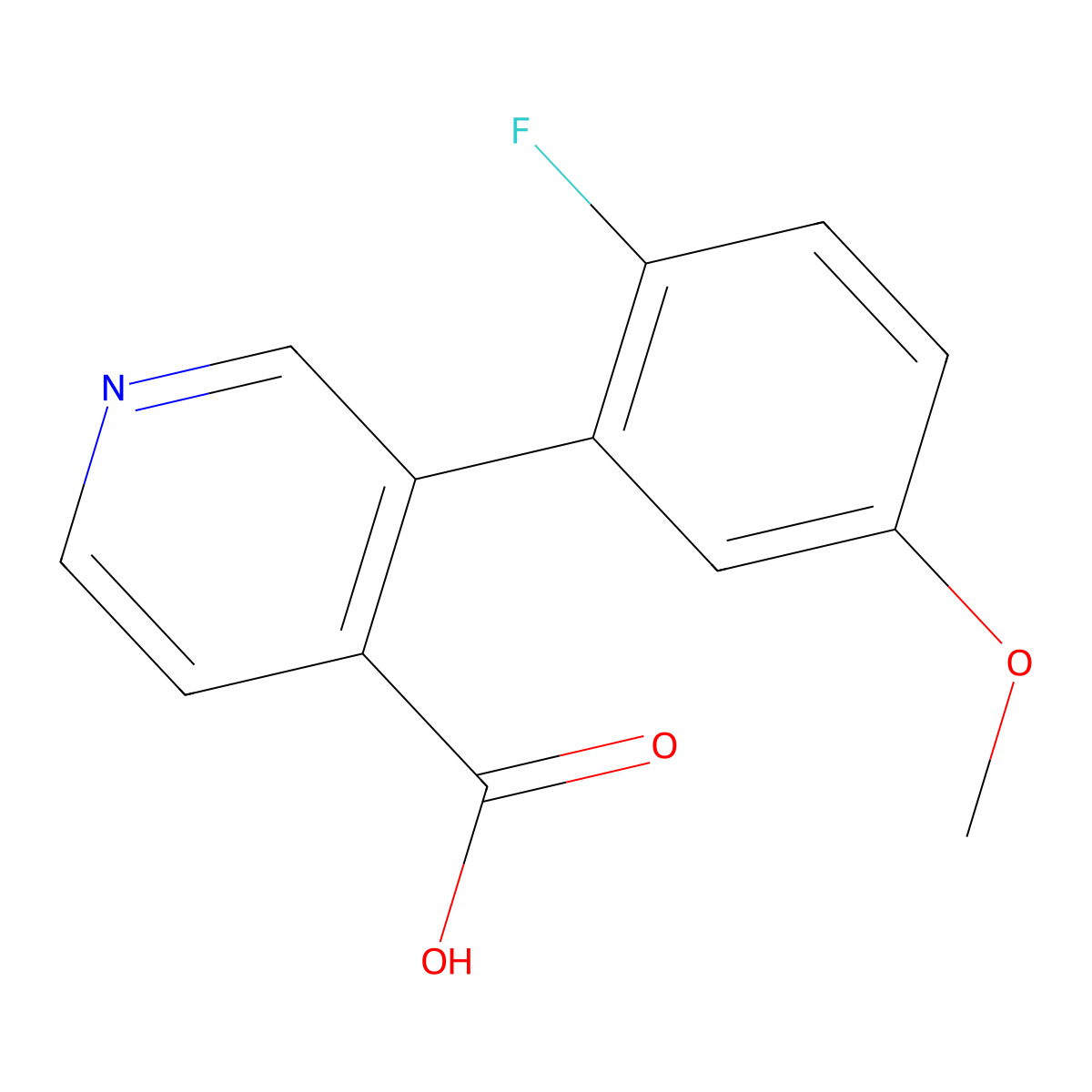 3-(2-Fluoro-5-methoxyphenyl)isonicotinic acid molecular structure, CAS 1261961-52-7