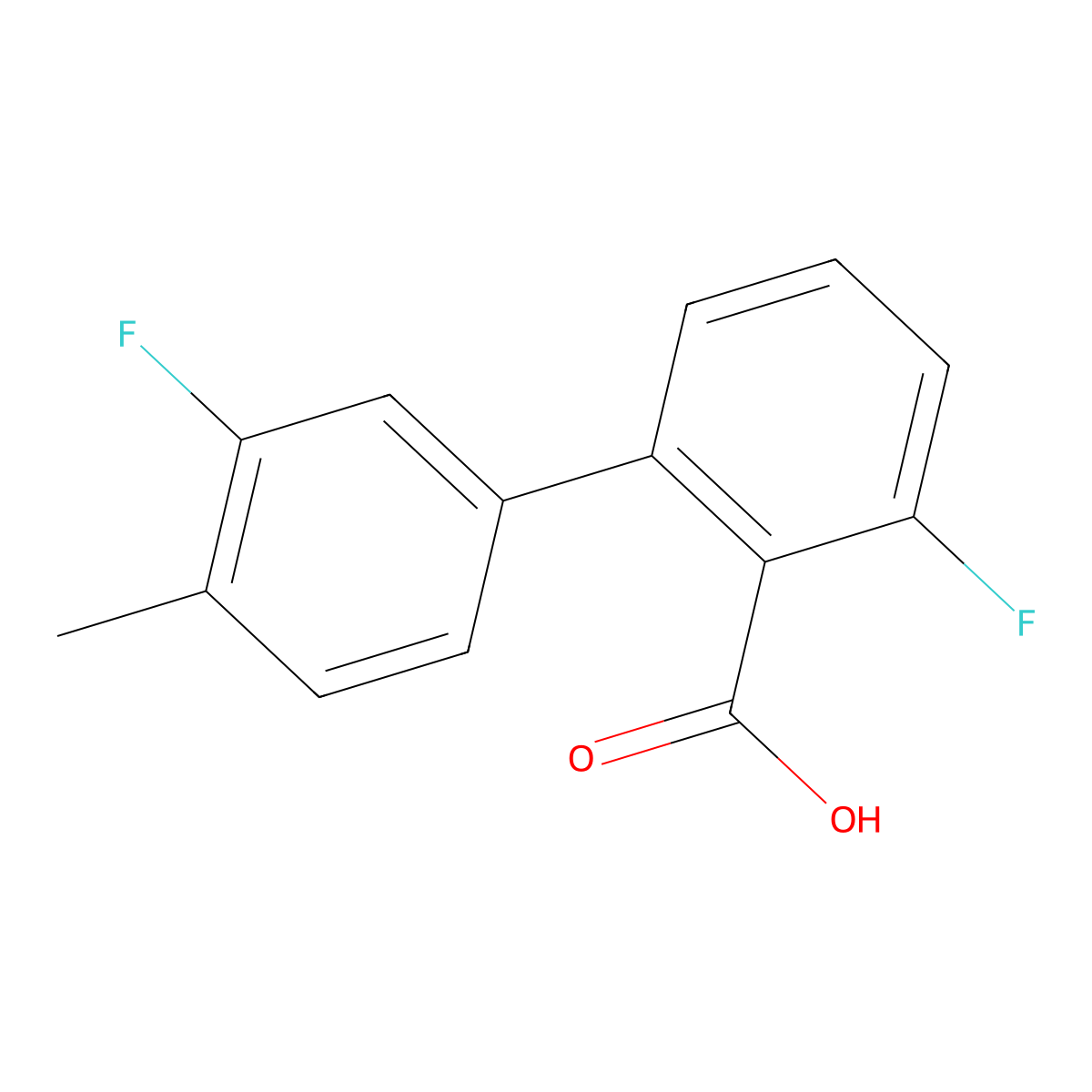 6-Fluoro-2-(3-fluoro-4-methylphenyl)benzoic acid molecular structure, CAS 1261961-55-0