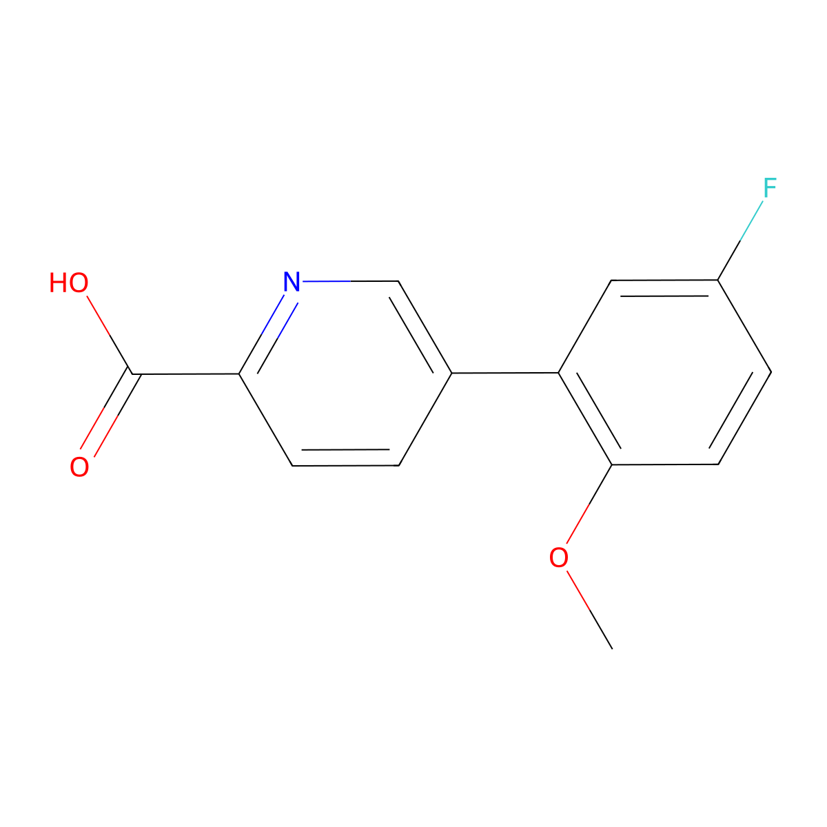 5-(5-Fluoro-2-methoxyphenyl)picolinic acid molecular structure, CAS 1261961-62-9