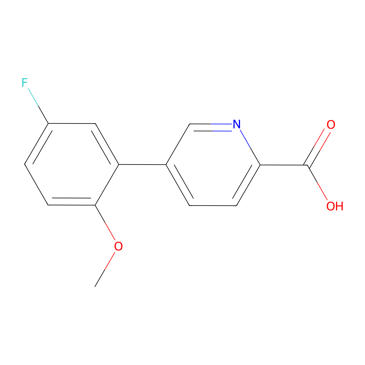 5-(5-Fluoro-2-methoxyphenyl)picolinic acid molecular structure, CAS 1261961-62-9