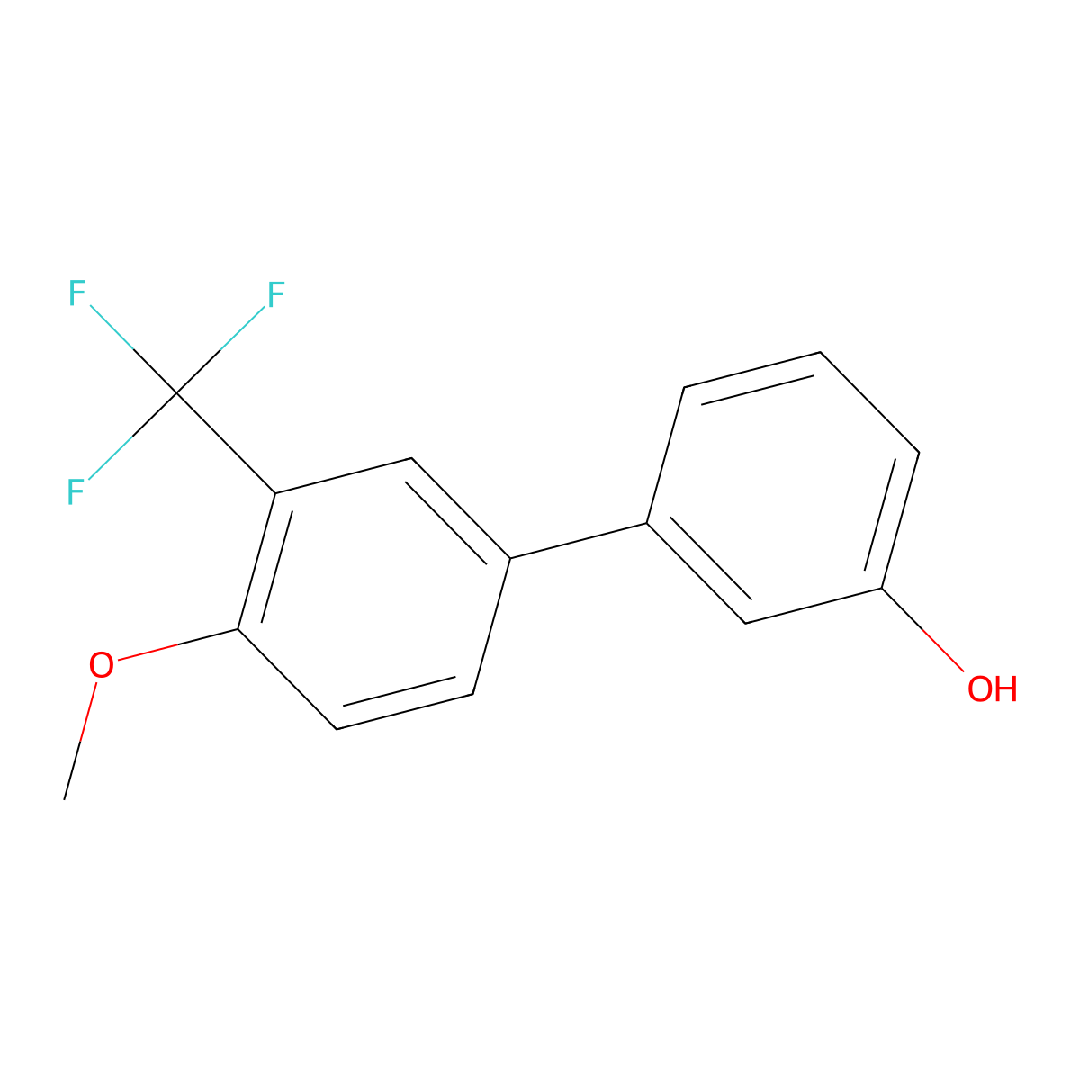 3-(4-Methoxy-3-trifluoromethylphenyl)phenol molecular structure, CAS 1261961-63-0