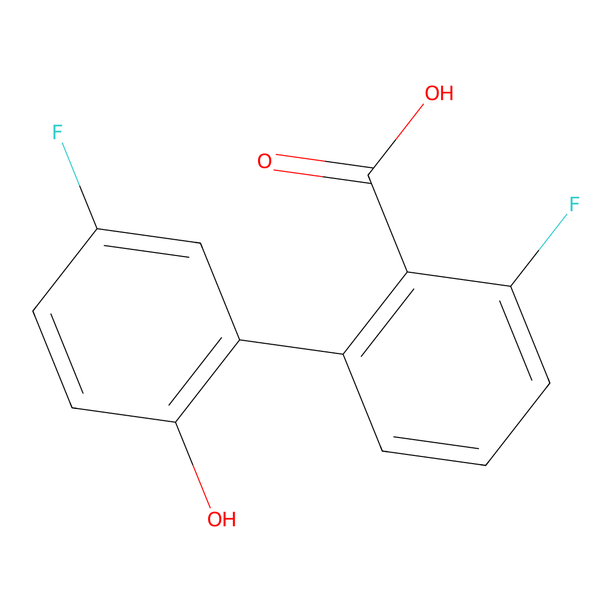 6-Fluoro-2-(5-fluoro-2-hydroxyphenyl)benzoic acid molecular structure, CAS 1261961-95-8