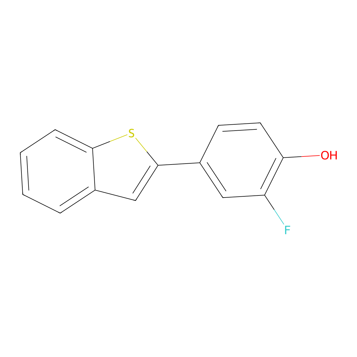 4-[Benzo(b)thiophen-2-yl]-2-fluorophenol molecular structure, CAS 1261962-02-0
