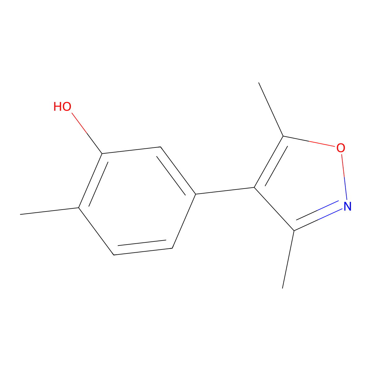 5-(3,5-Dimethyl-1,2-oxazol-4-yl)-2-methylphenol molecular structure, CAS 1261962-05-3