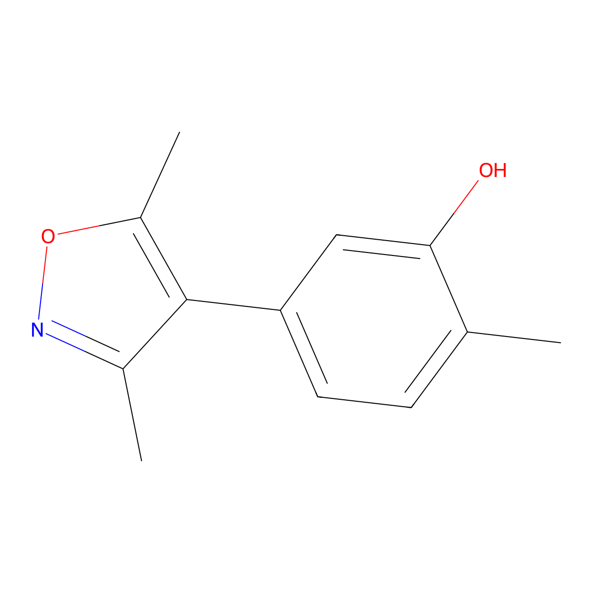 5-(3,5-Dimethyl-1,2-oxazol-4-yl)-2-methylphenol molecular structure, CAS 1261962-05-3