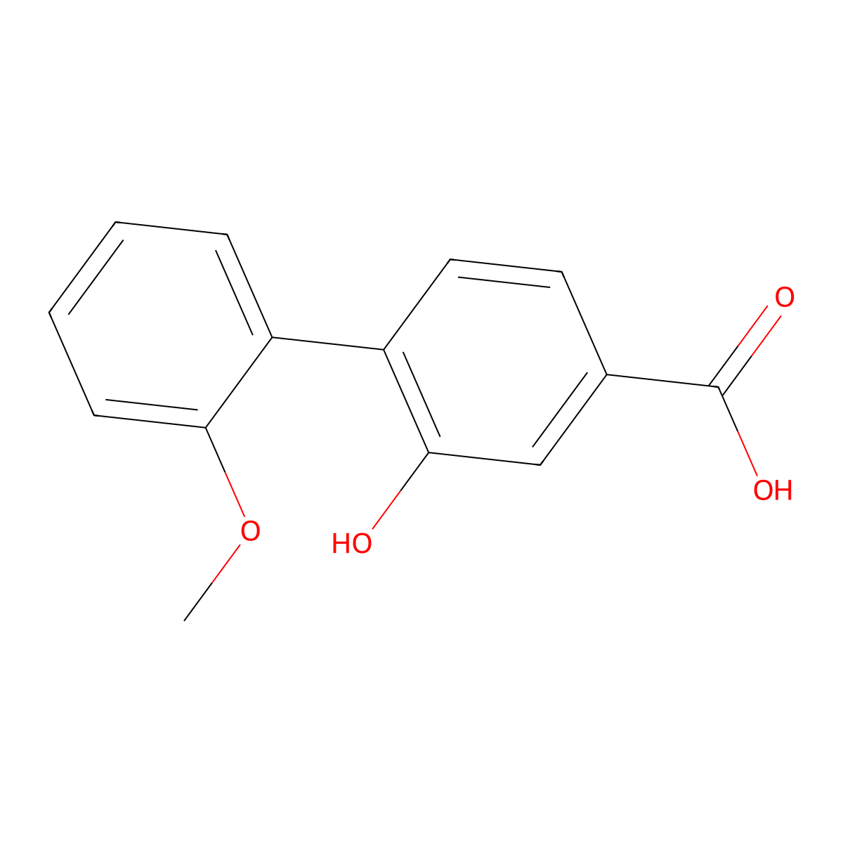 3-Hydroxy-4-(2-methoxyphenyl)benzoic acid molecular structure, CAS 1261962-11-1