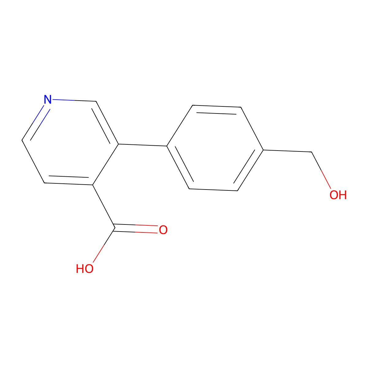 3-(4-Hydroxymethylphenyl)isonicotinic acid molecular structure, CAS 1261962-14-4