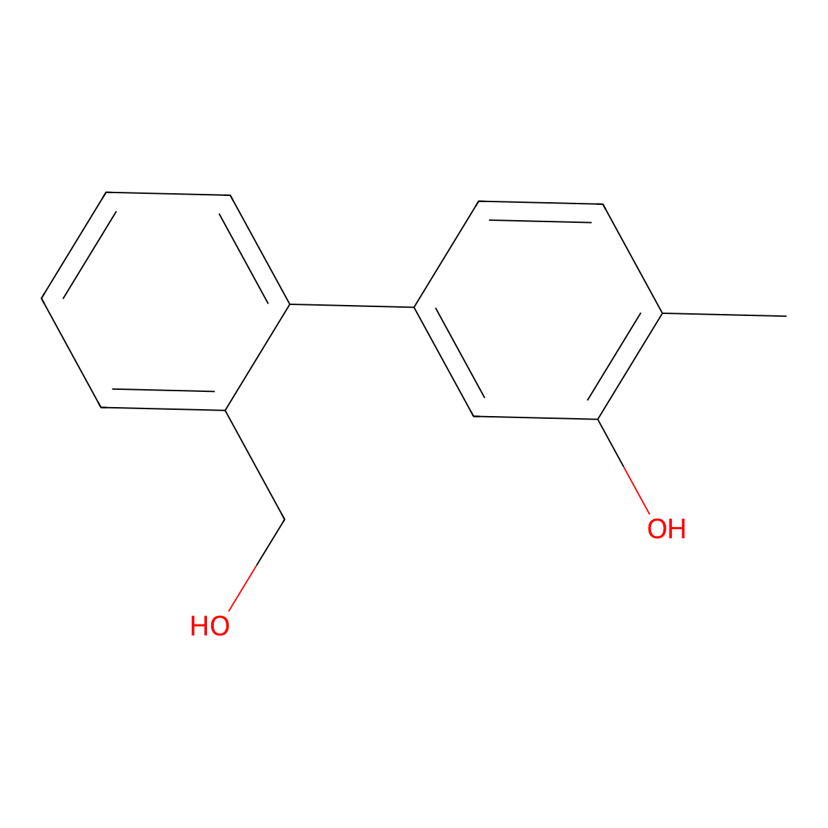 5-(2-Hydroxymethylphenyl)-2-methylphenol molecular structure, CAS 1261962-21-3