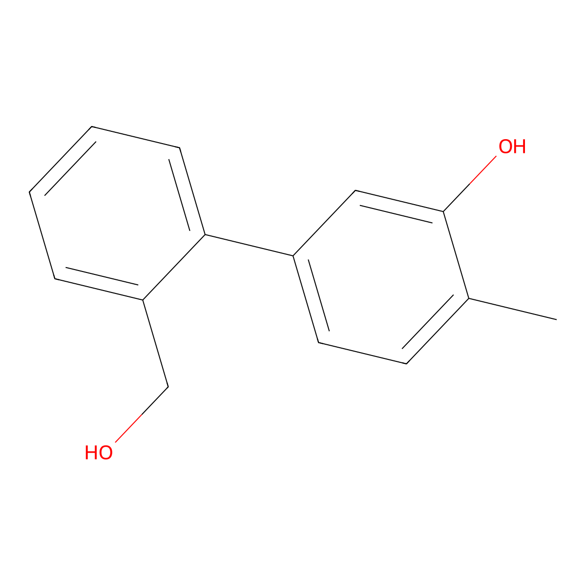 5-(2-Hydroxymethylphenyl)-2-methylphenol molecular structure, CAS 1261962-21-3