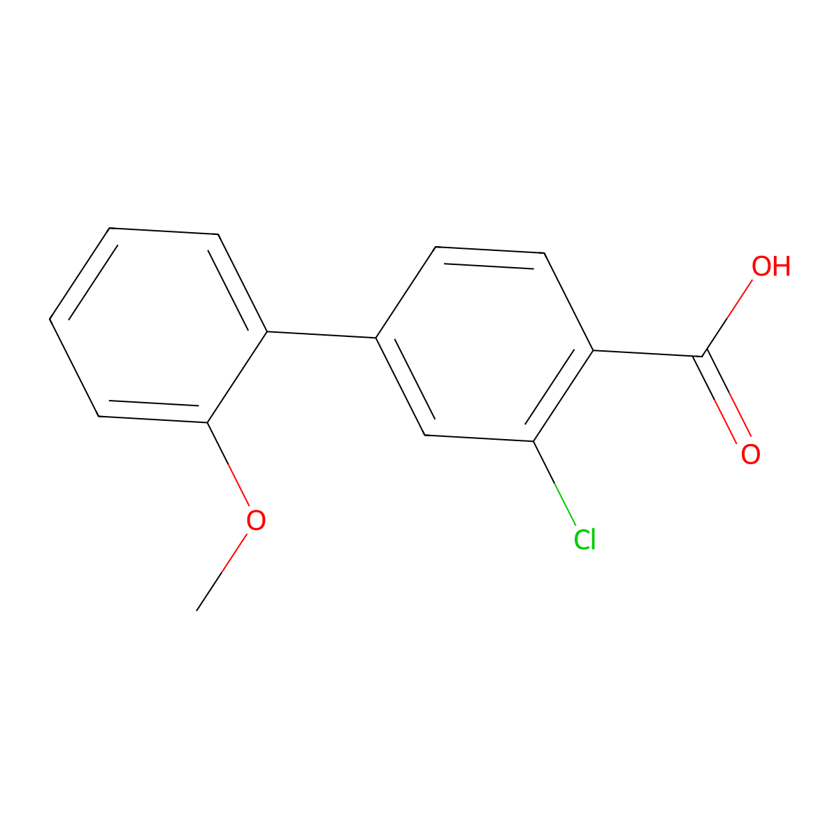 3-Chloro-2'-methoxy-[1,1'-biphenyl]-4-carboxylic acid molecular structure, CAS 1261962-23-5