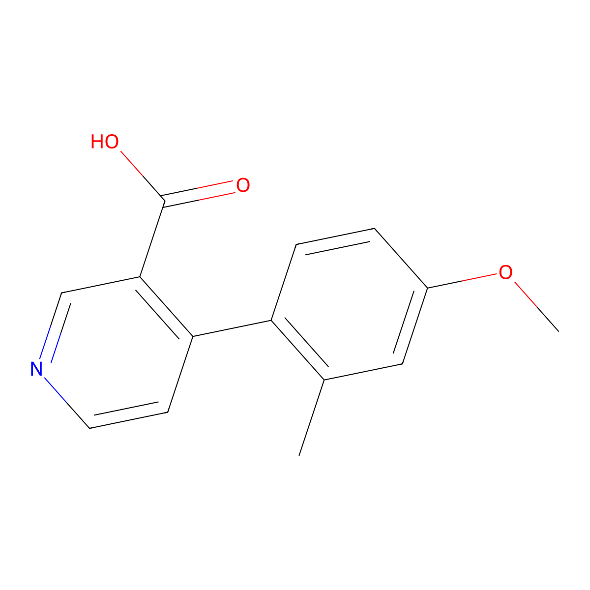 4-(4-Methoxy-2-methylphenyl)nicotinic acid molecular structure, CAS 1261962-25-7