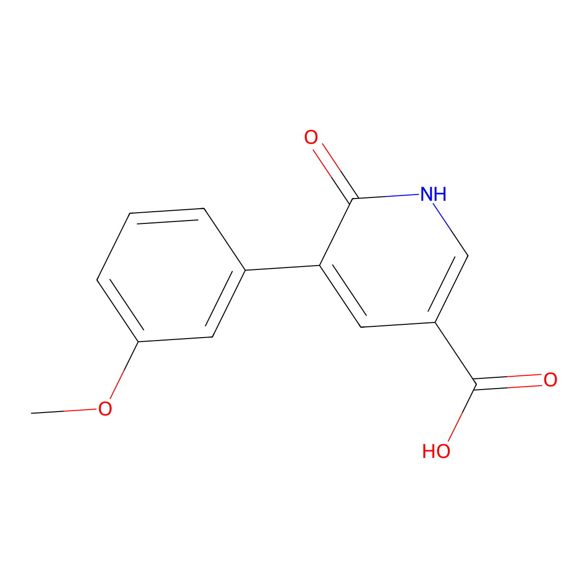 6-Hydroxy-5-(3-methoxyphenyl)nicotinic acid molecular structure, CAS 1261962-28-0