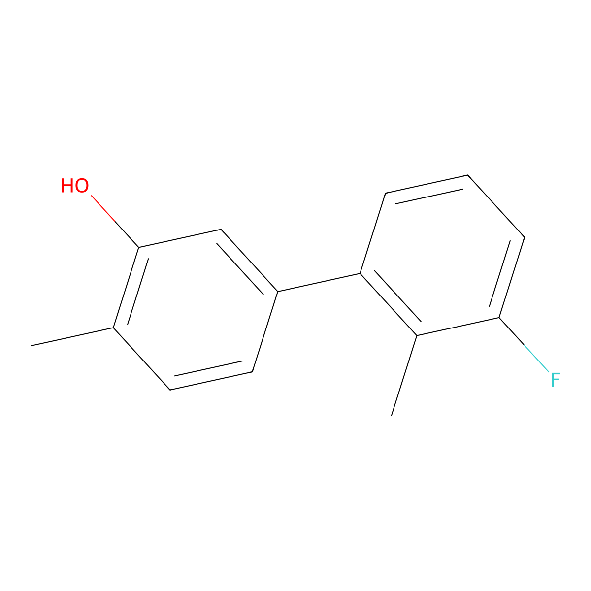 5-(3-Fluoro-2-methylphenyl)-2-methylphenol molecular structure, CAS 1261962-31-5