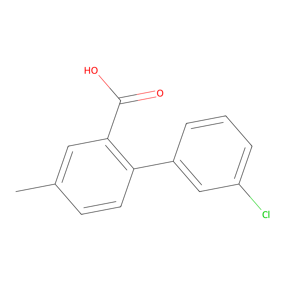 2-(3-Chlorophenyl)-5-methylbenzoic acid molecular structure, CAS 1261962-33-7