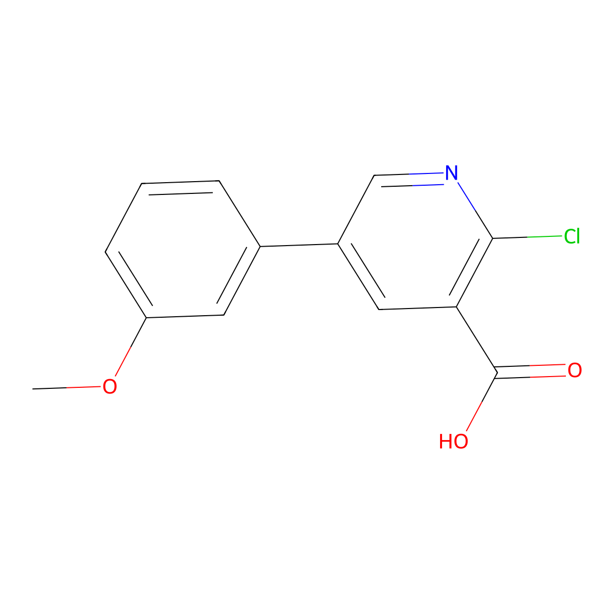 2-Chloro-5-(3-methoxyphenyl)pyridine-3-carboxylic acid molecular structure, CAS 1261962-35-9