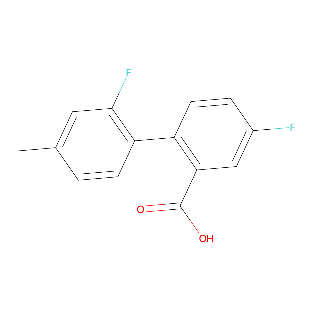 5-Fluoro-2-(2-fluoro-4-methylphenyl)benzoic acid molecular structure, CAS 1261962-36-0