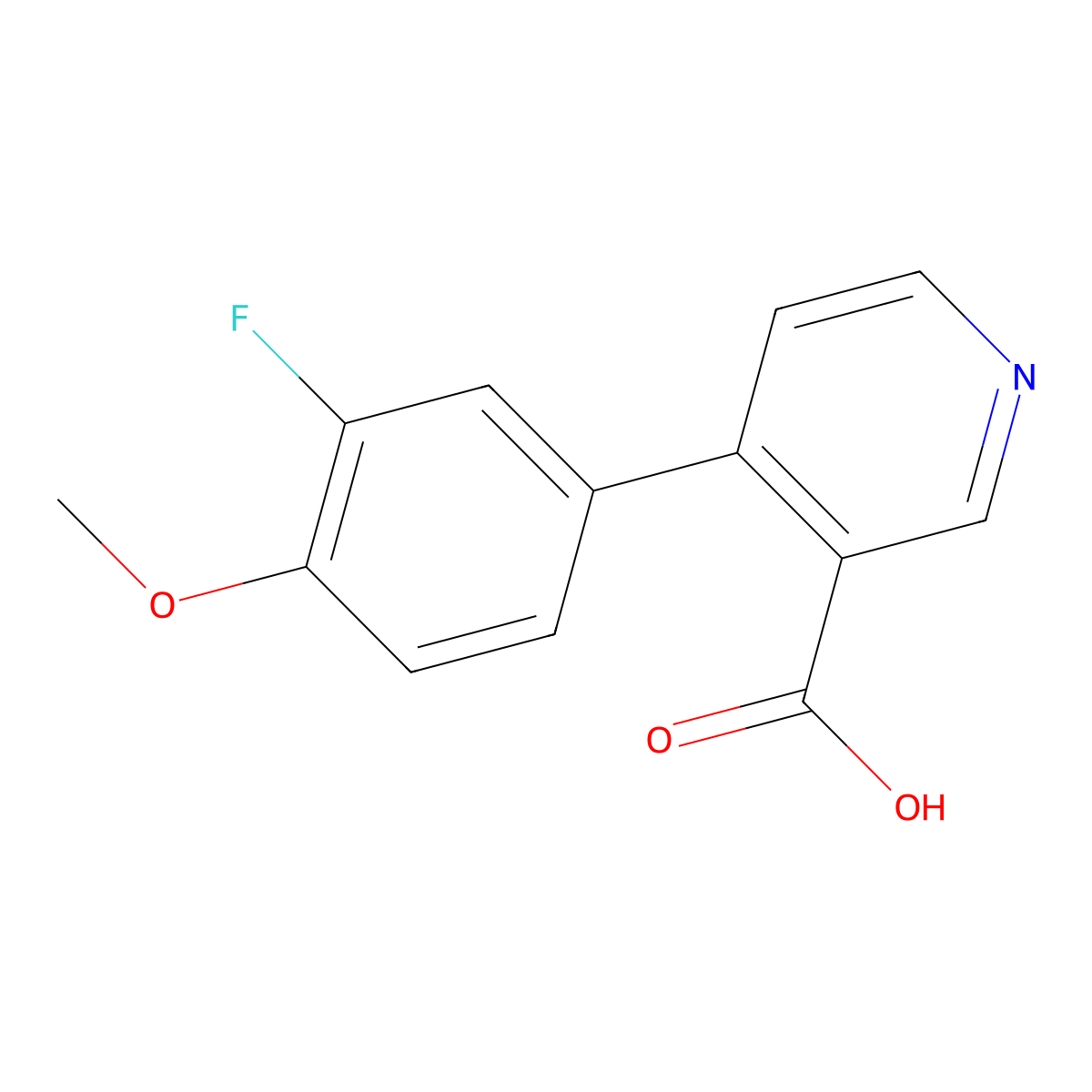 4-(3-Fluoro-4-methoxyphenyl)nicotinic acid molecular structure, CAS 1261962-38-2