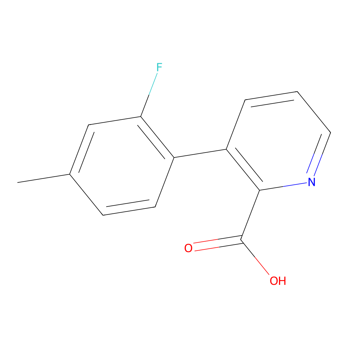 3-(2-Fluoro-4-methylphenyl)picolinic acid molecular structure, CAS 1261962-42-8