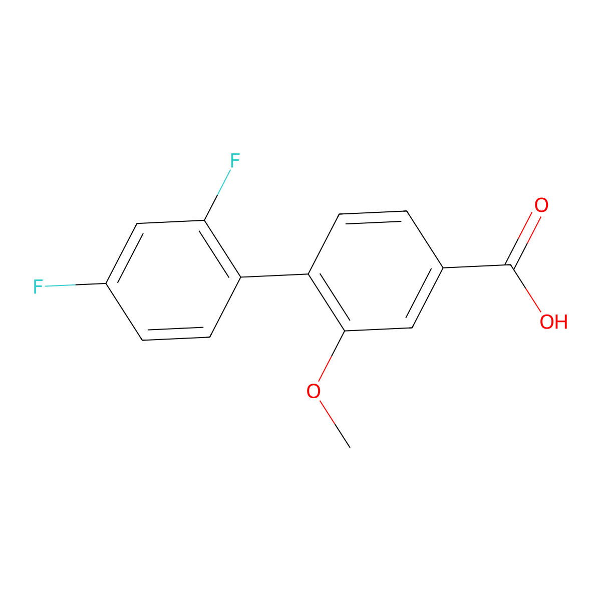 4-(2,4-Difluorophenyl)-3-methoxybenzoic acid molecular structure, CAS 1261962-44-0
